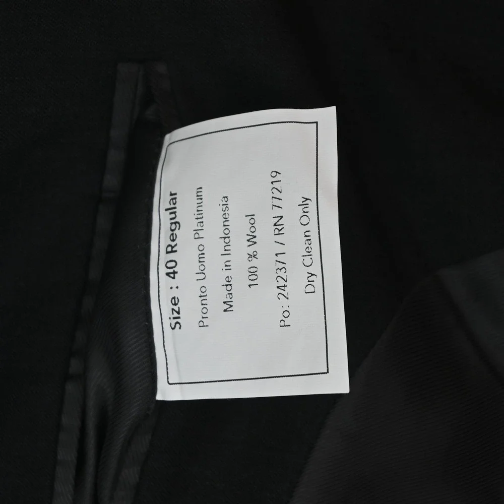 Pronto Uomo 40R 36x32 Charcoal Gray 100% Wool Mens Jacket Pants Suit